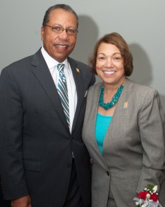 New Tri-C President Dr. Alex Johnson with President Emeritus Dr. Jerry Sue Thornton in Westlake.