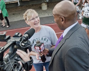 Tracey Cox, Jacob’s mom, interviewed by Channel 19 after Friday’s homecoming coronation.