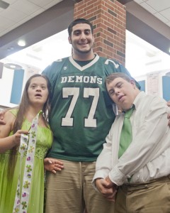 Football lineman Elias Leon, portrait of care.