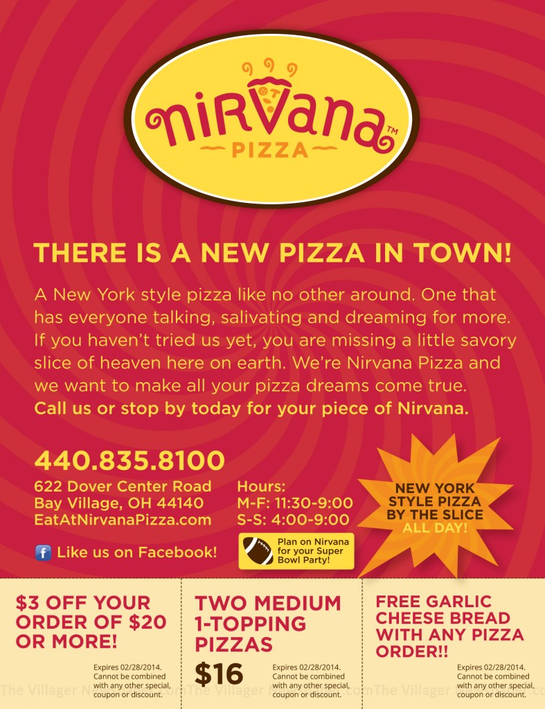 Nirvana Pizza Coupons Ad