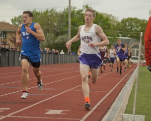 Avon’s Corey Herman won the 800 in 2:03.18, edging Bay’s  Matt Orr.