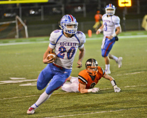 Nick Best (20) continues to add to his record breaking rushing totals.