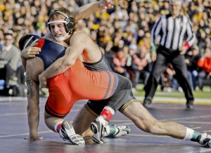 Iowa’s Alex Meyer, Grapple on the Gridiron. (Darren Miller/hawkeyesports.com)