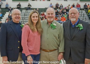 Honorary inductee Jon Thompson, Athletic Hall of Fame inductee Dr. Jennifer Psota Dougherty, Distinguished Hall of Fame inductees Mr. Mike Antonyzyn and Mr. Robert Clancy