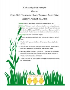 Corn hole schedule 2016