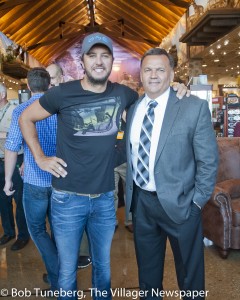 Country superstar Luke Bryan with Avon Mayor Bryan Jensen.