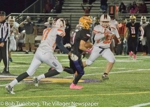 Mitch Cooper, team leading scorer, hauls one in against Berea.