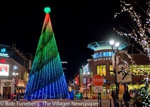 200,000 lights adorn Crocker Park’s Holiday Tree and decor, all lit up for the Christmas season.