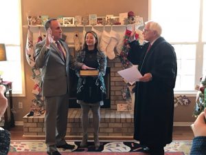State Representative Greenspan being sworn in by Justice Terrence O’Donnell.